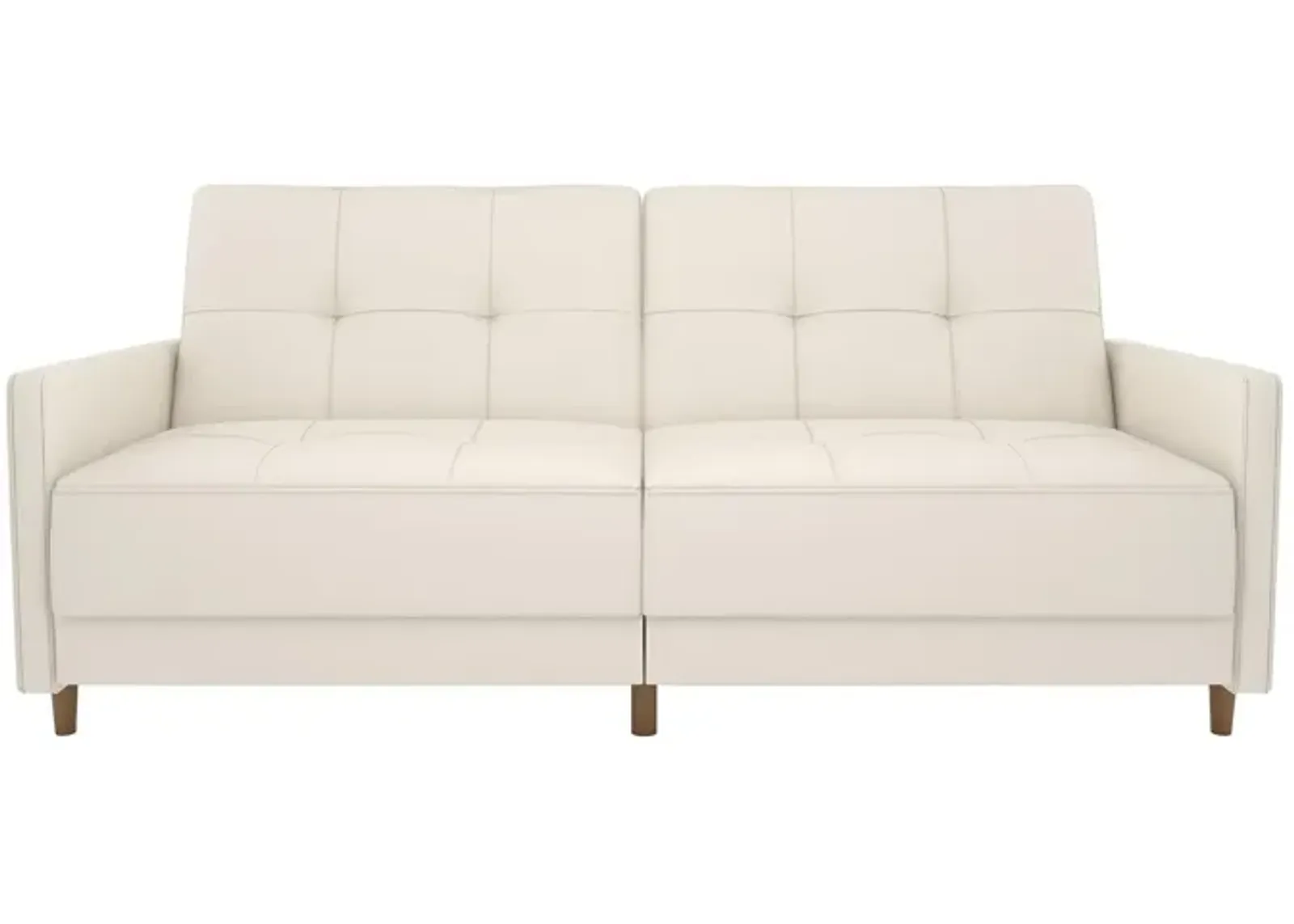 Andora Tufted Upholstered Coil Futon with Wooden Legs