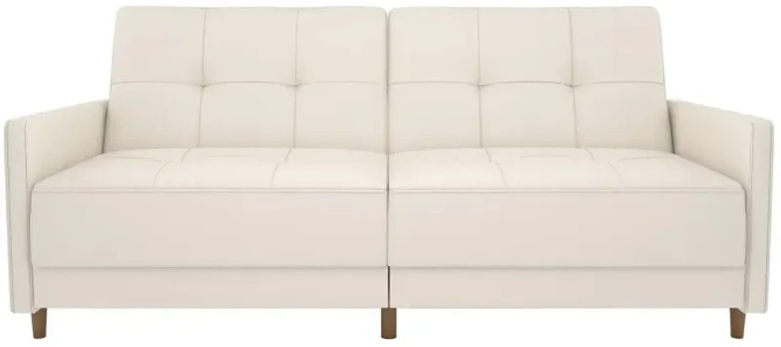 Andora Tufted Upholstered Coil Futon with Wooden Legs