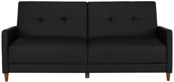 Andora Tufted Upholstered Coil Futon with Wooden Legs