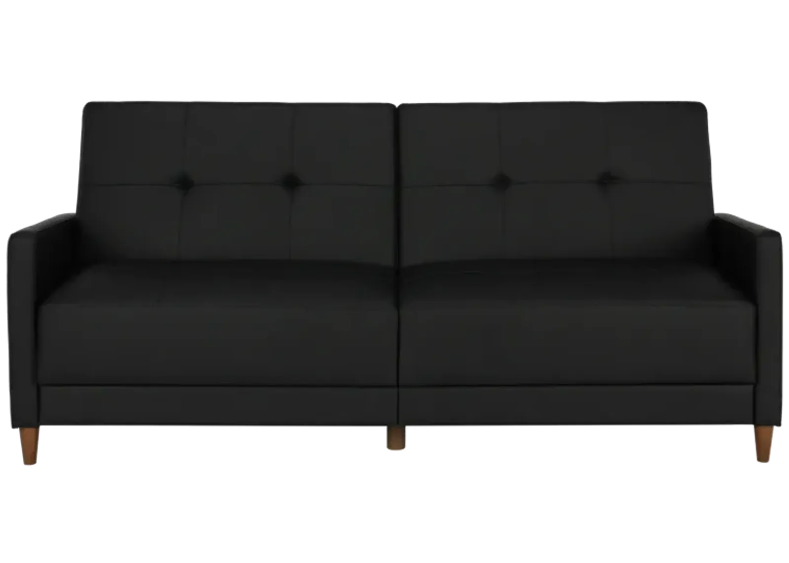 Andora Tufted Upholstered Coil Futon with Wooden Legs