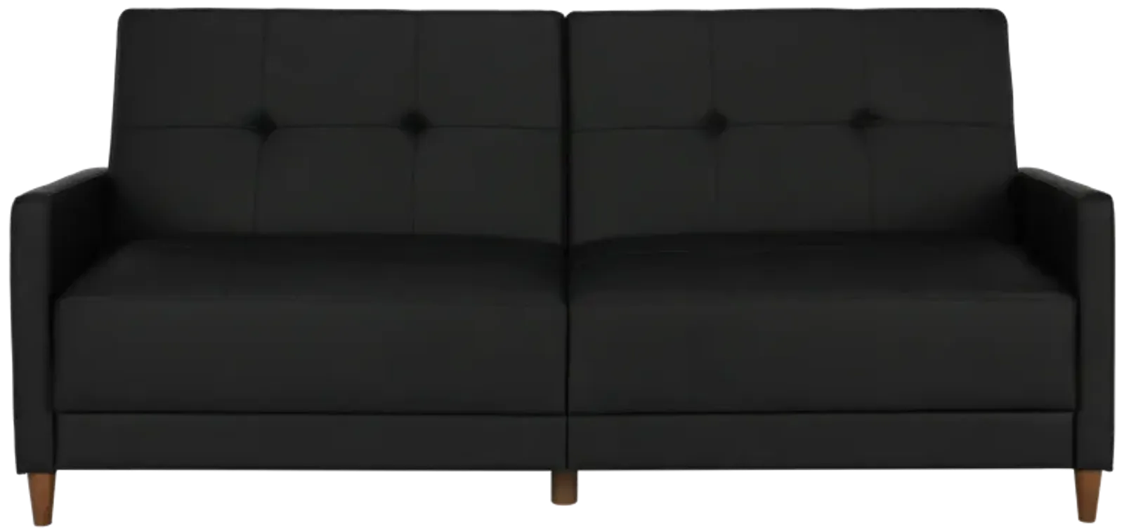 Andora Tufted Upholstered Coil Futon with Wooden Legs