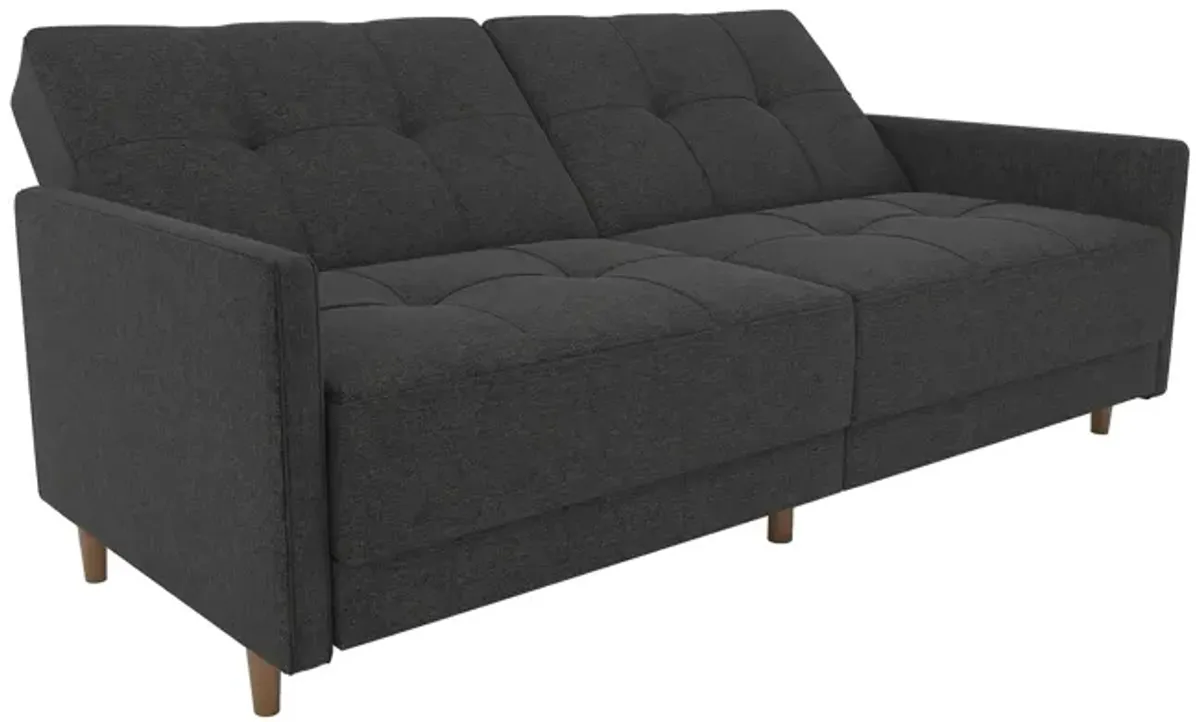 Andora Tufted Upholstered Coil Futon with Wooden Legs