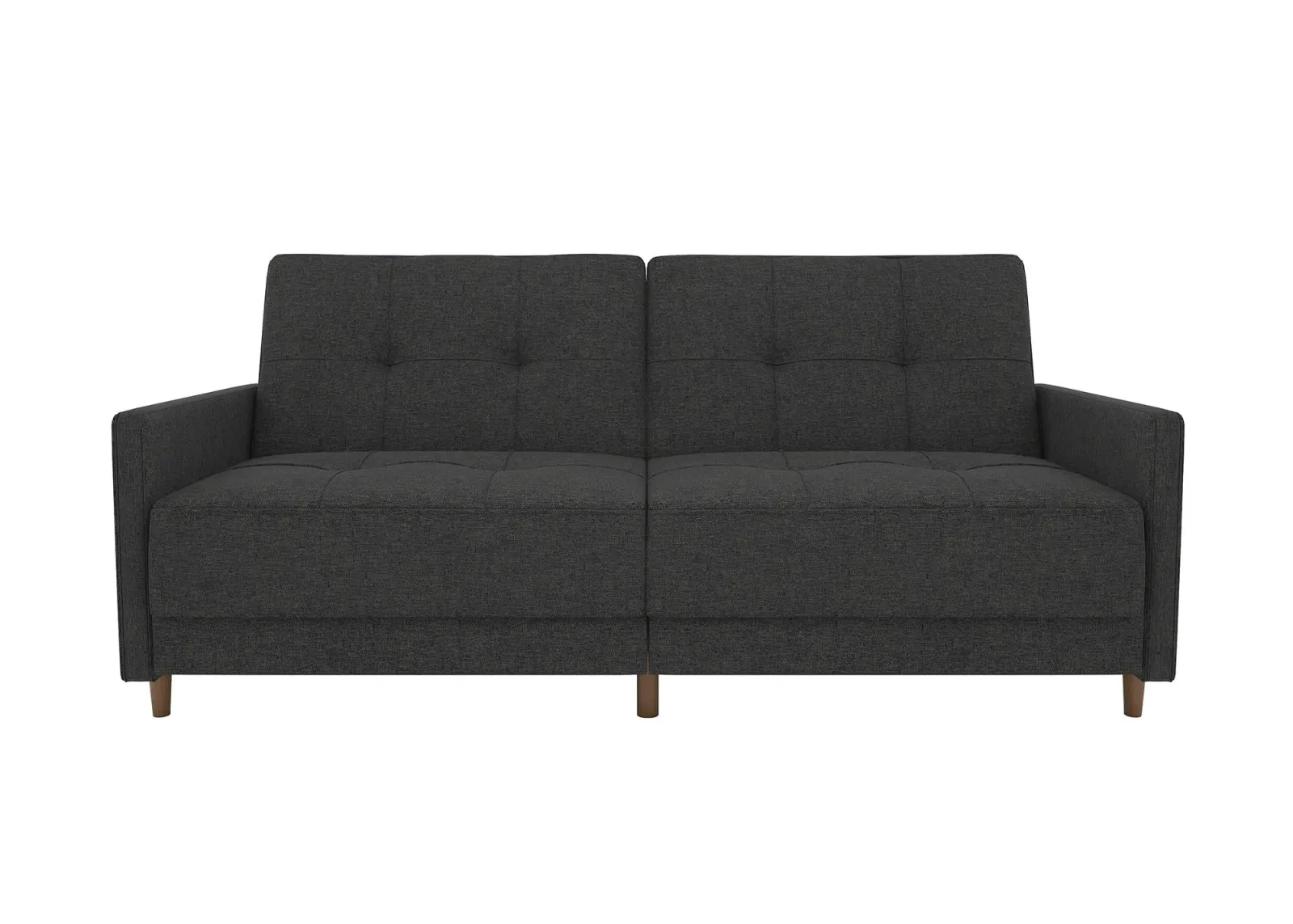 Andora Tufted Upholstered Coil Futon with Wooden Legs