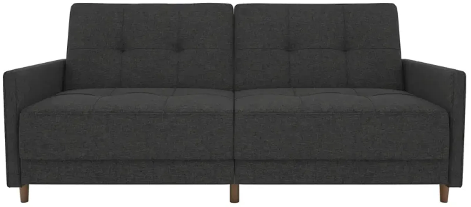 Andora Tufted Upholstered Coil Futon with Wooden Legs