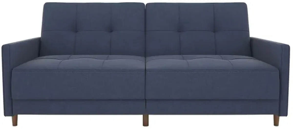 Andora Tufted Upholstered Coil Futon with Wooden Legs