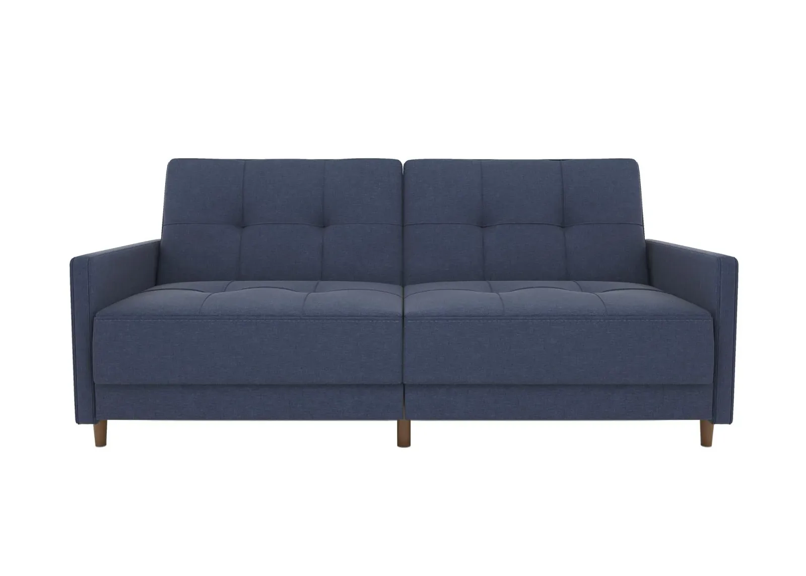 Andora Tufted Upholstered Coil Futon with Wooden Legs