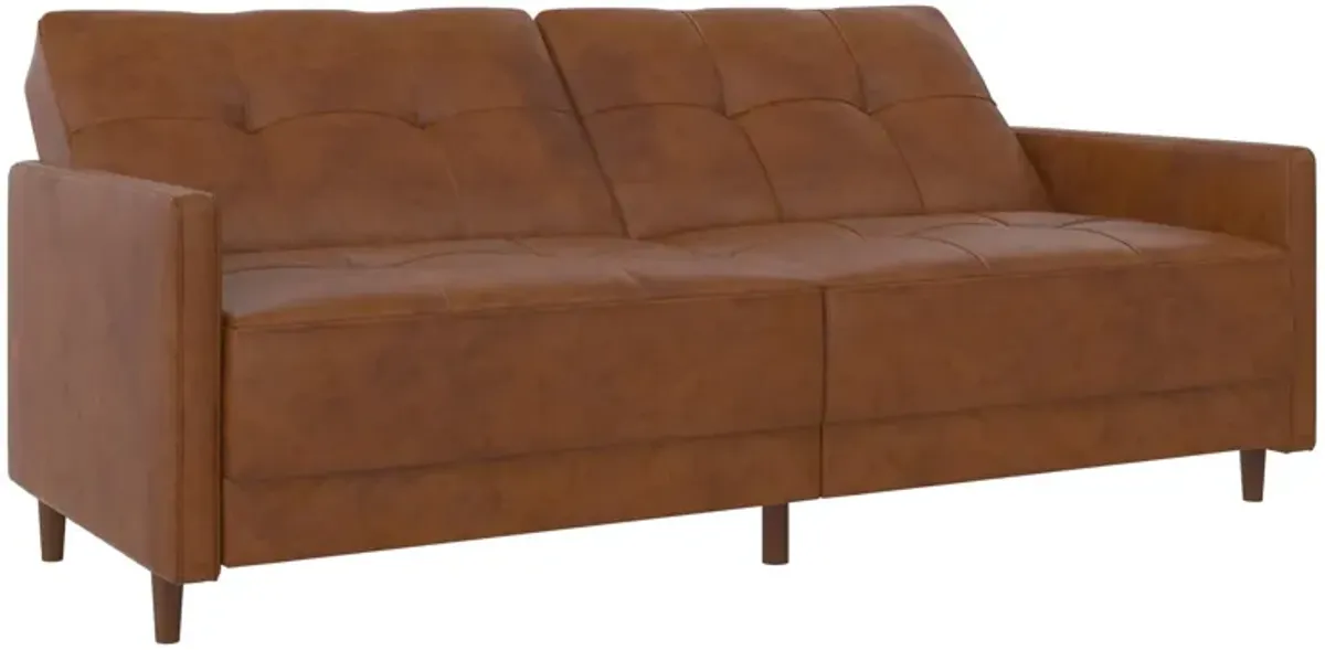 Andora Tufted Upholstered Coil Futon with Wooden Legs