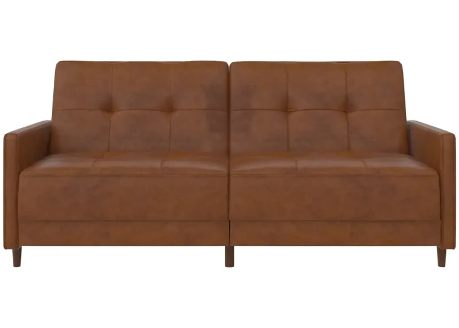 Andora Tufted Upholstered Coil Futon with Wooden Legs