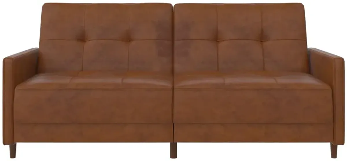 Andora Tufted Upholstered Coil Futon with Wooden Legs