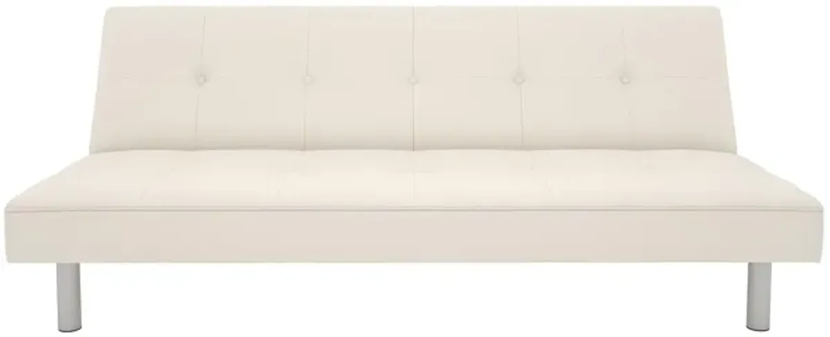 Nola Armless Futon With Button Tufted Seat Cushion and Backrest