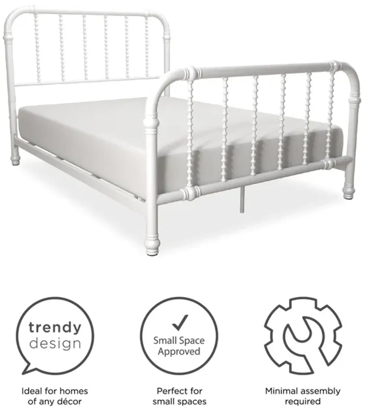 Jenny Lind Metal Bed with Twist Spindles