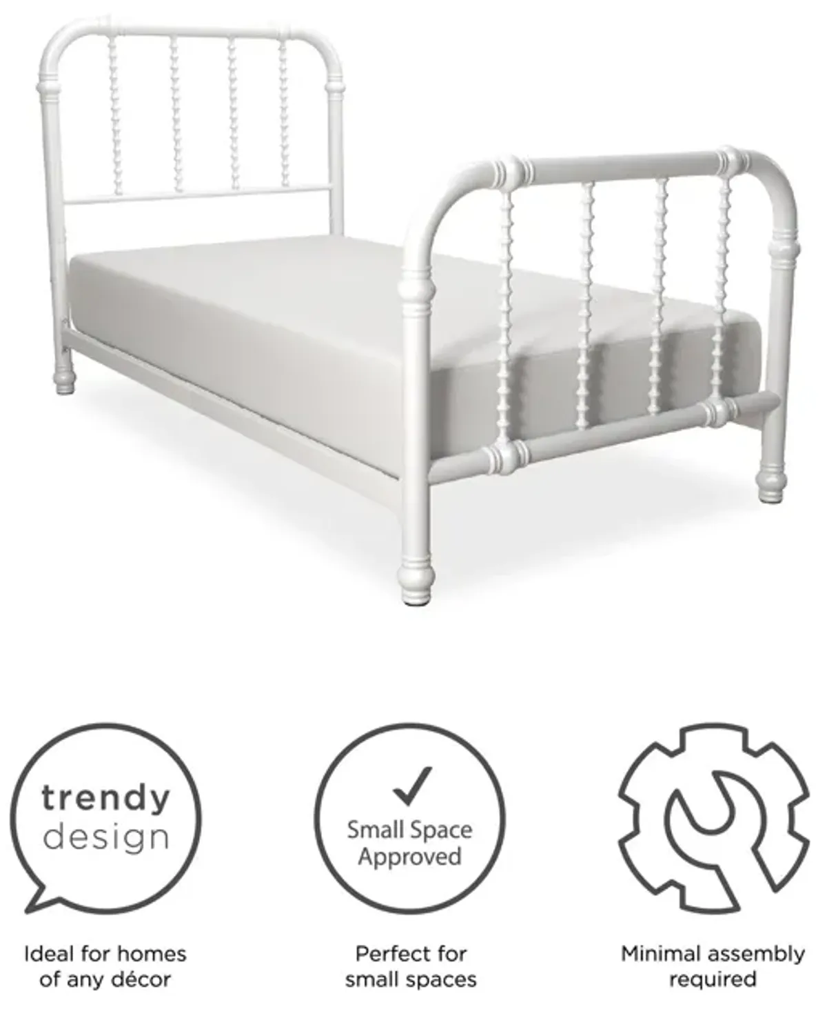 Jenny Lind Metal Bed with Twist Spindles