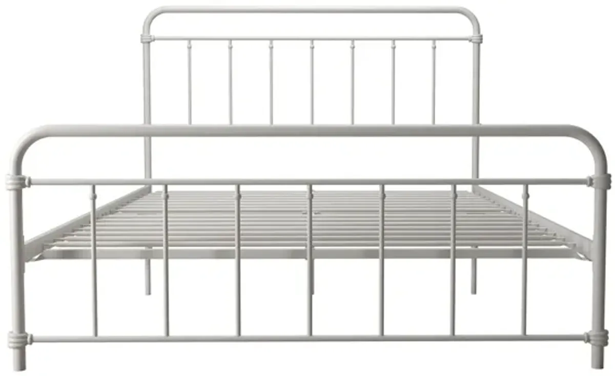 Wallace Spindle Metal Bed with Elegant Curves and Slats