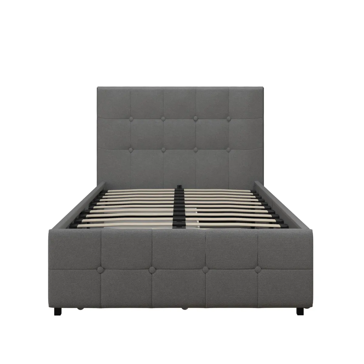 Rose Upholstered Bed with Button Tufted Detail and Storage Drawers