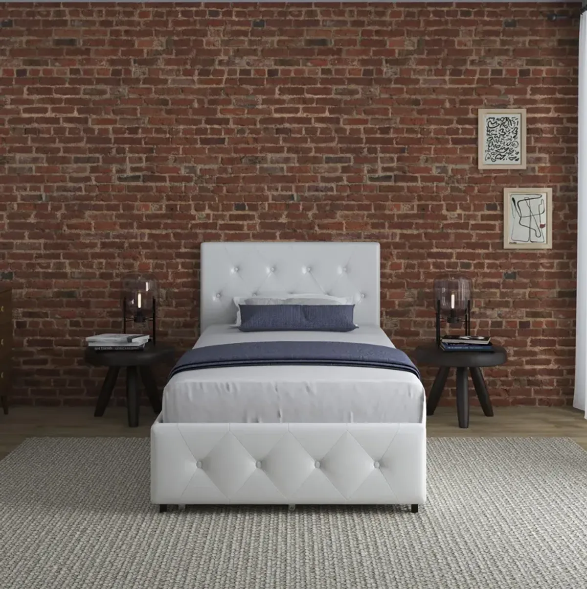 Dakota Upholstered Bed with Left Or Right Storage Drawers