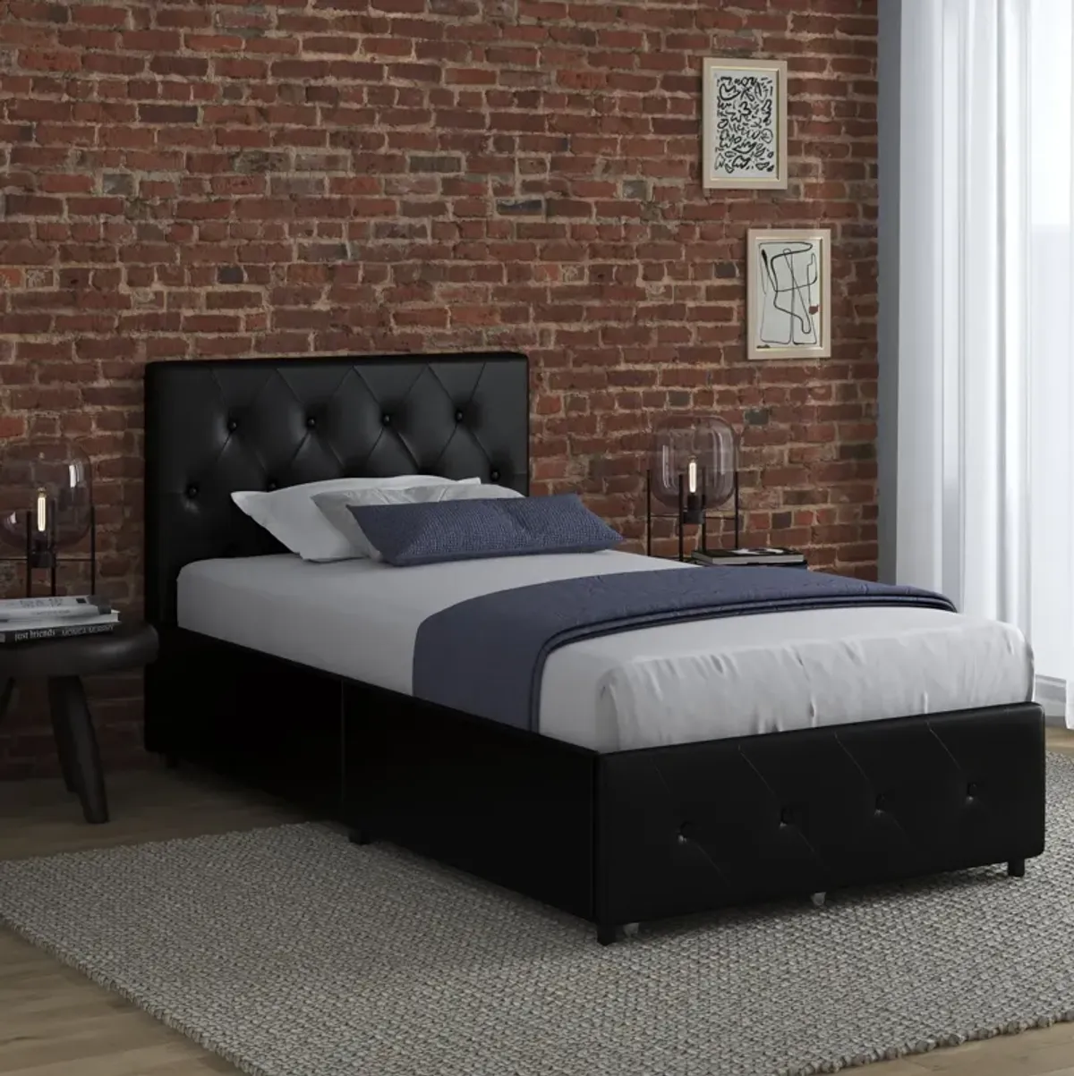 Dakota Upholstered Bed with Left Or Right Storage Drawers