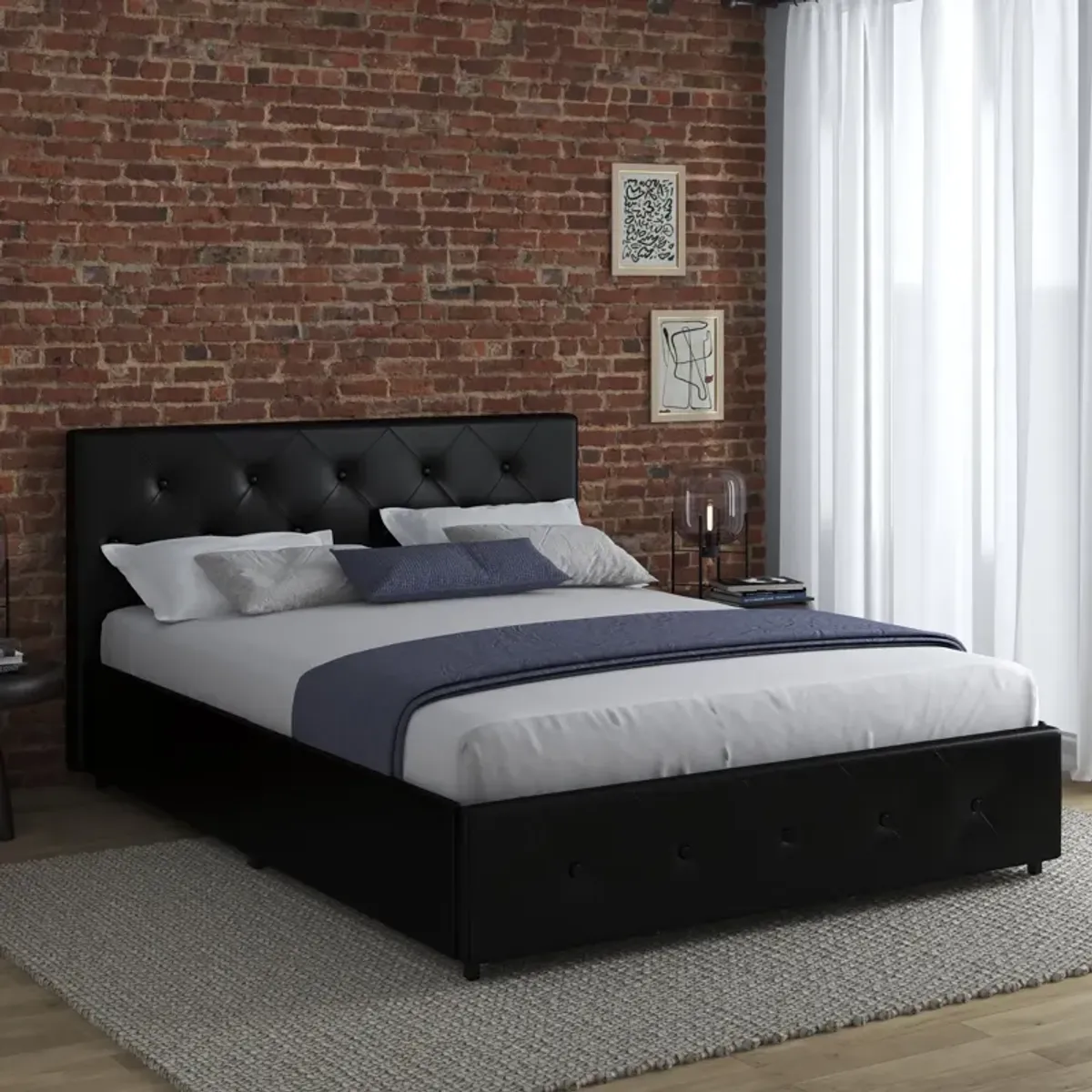 Dakota Upholstered Bed with Left Or Right Storage Drawers