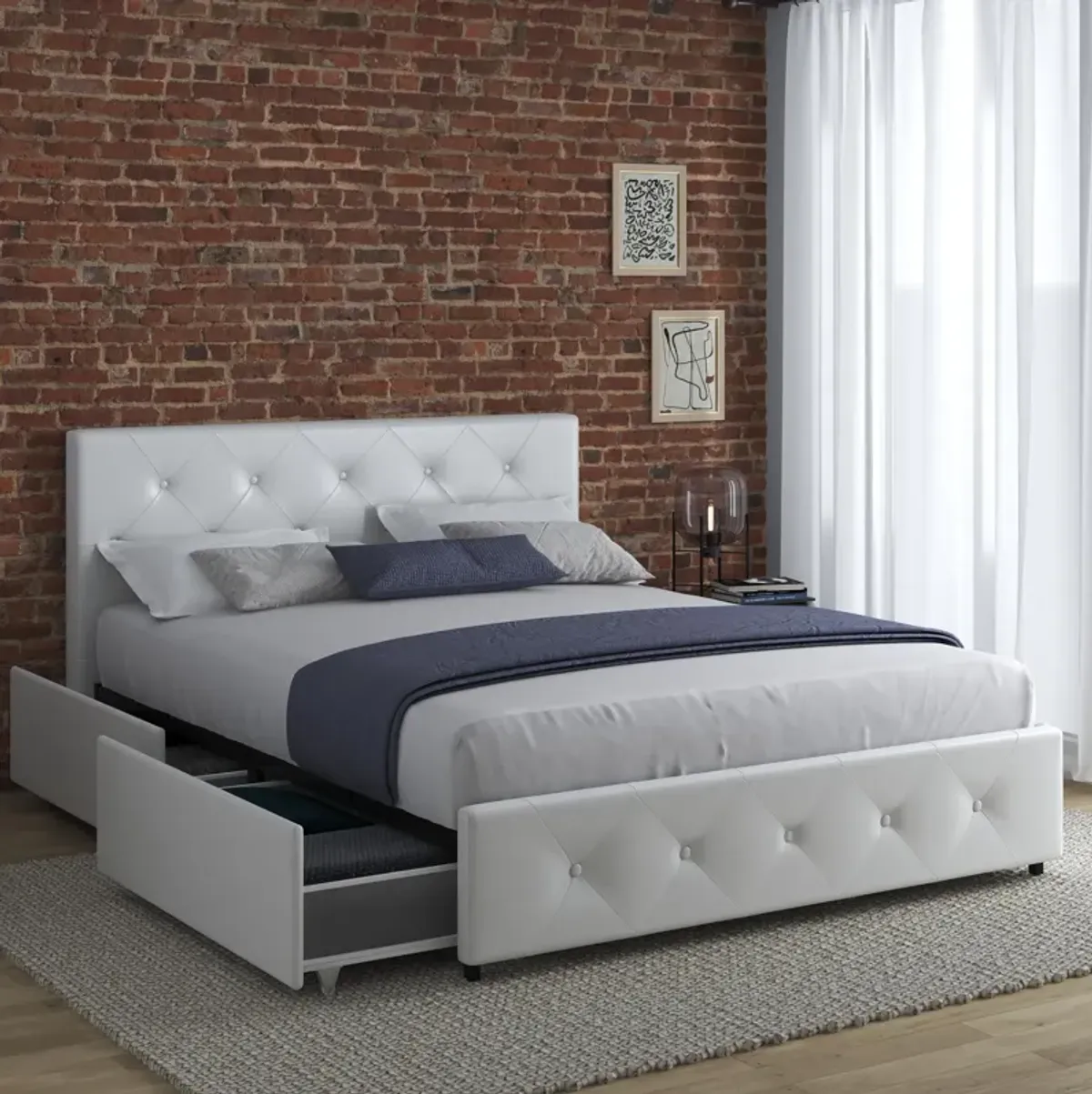 Dakota Upholstered Bed with Left Or Right Storage Drawers