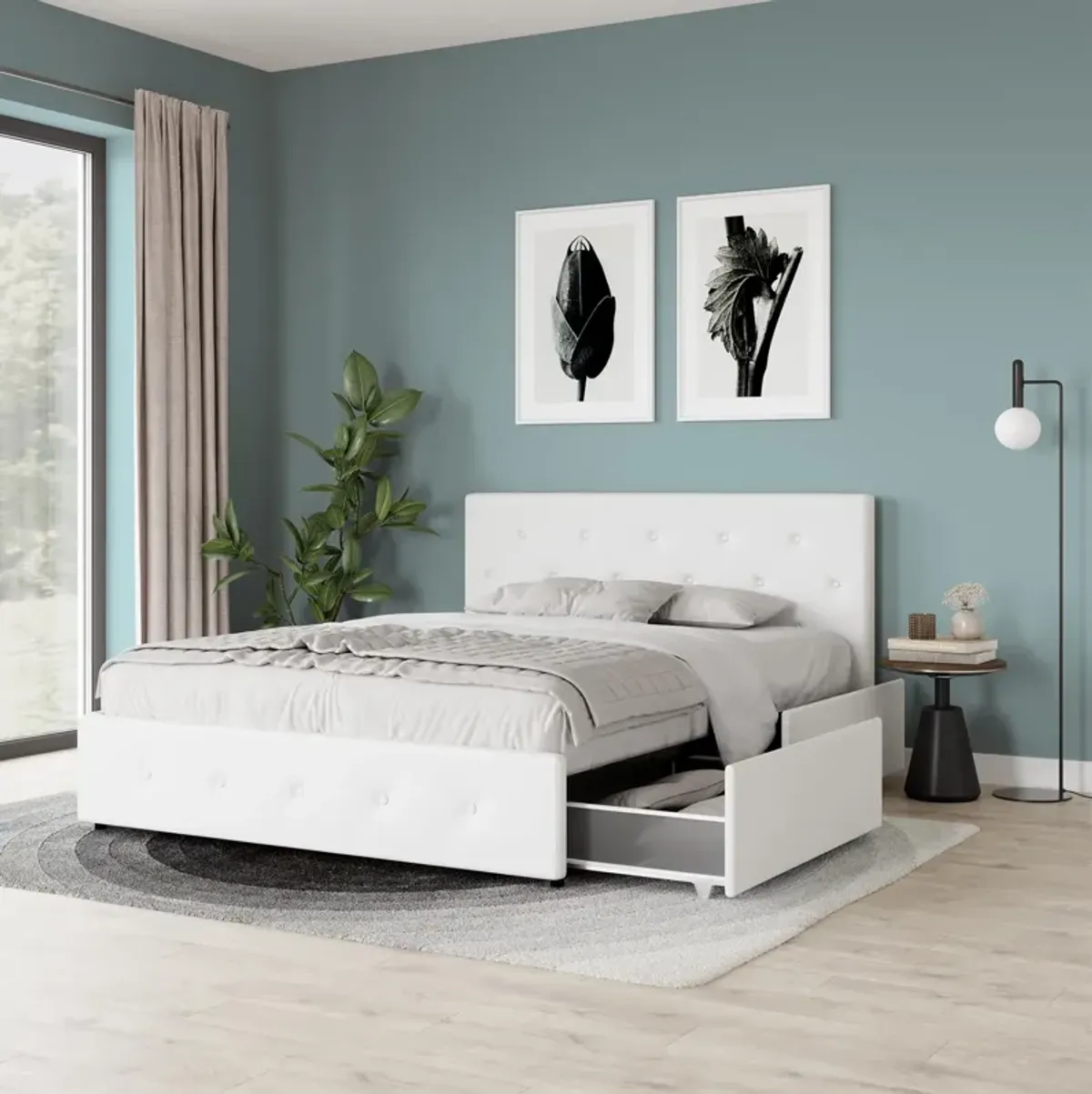 Dakota Upholstered Bed with Left Or Right Storage Drawers