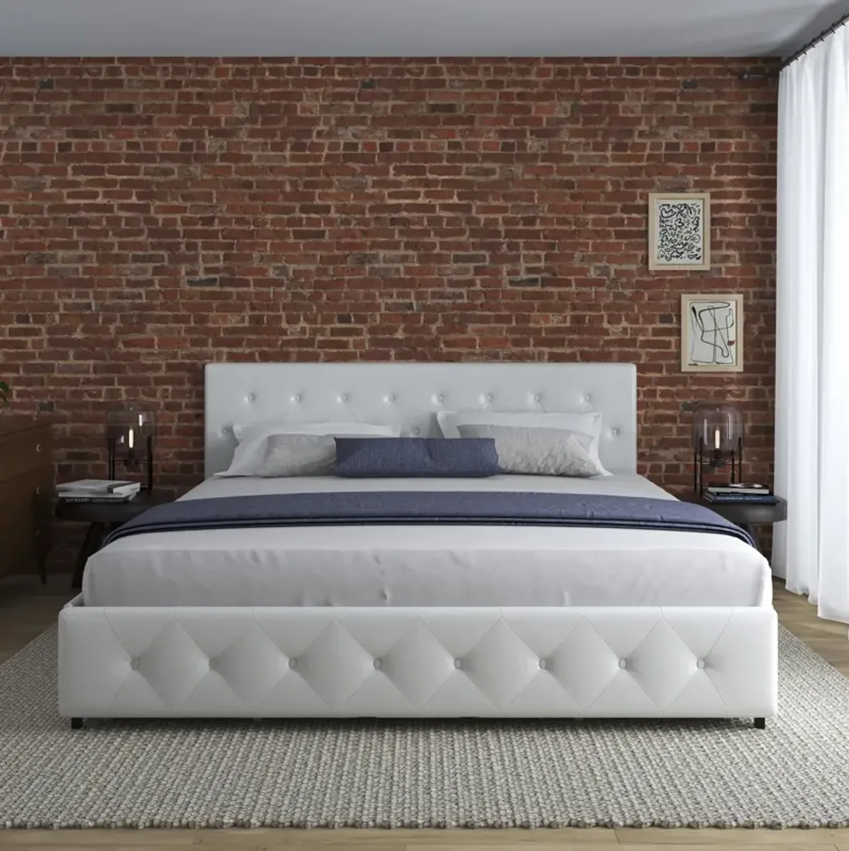 Dakota Upholstered Bed with Left Or Right Storage Drawers