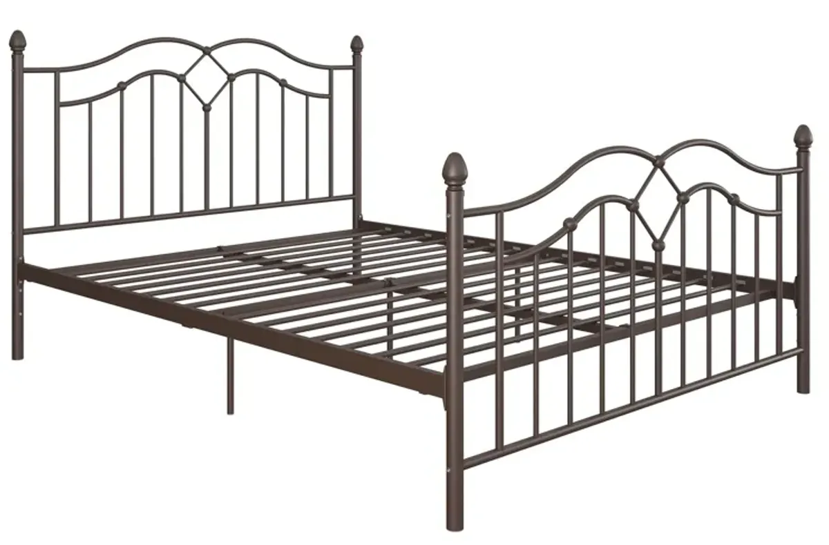 Tokyo Metal Bed with Headboard, Footboard and Metal Slats