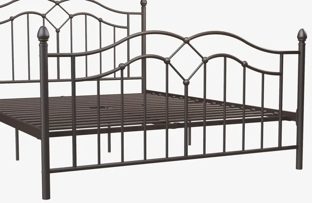 Tokyo Metal Bed with Headboard, Footboard and Metal Slats