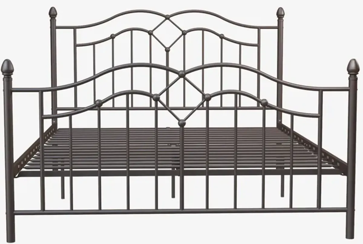 Tokyo Metal Bed with Headboard, Footboard and Metal Slats