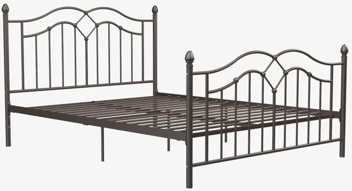 Tokyo Metal Bed with Headboard, Footboard and Metal Slats