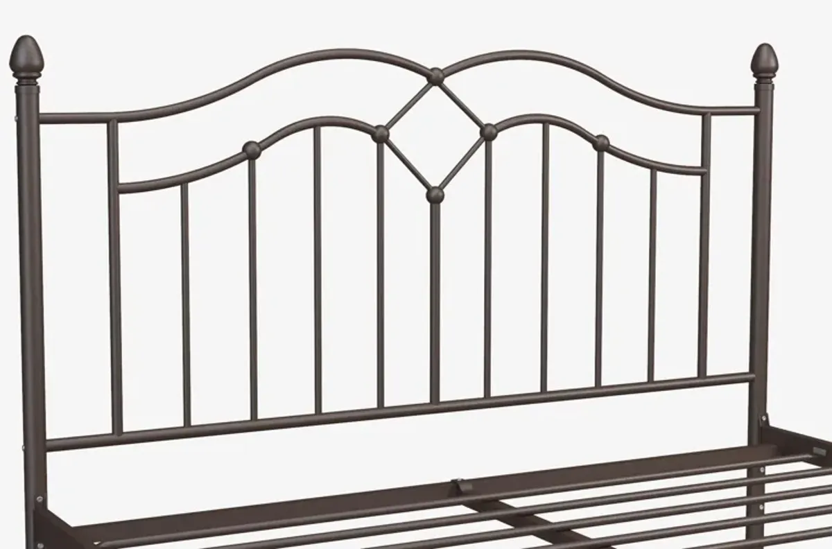 Tokyo Metal Bed with Headboard, Footboard and Metal Slats