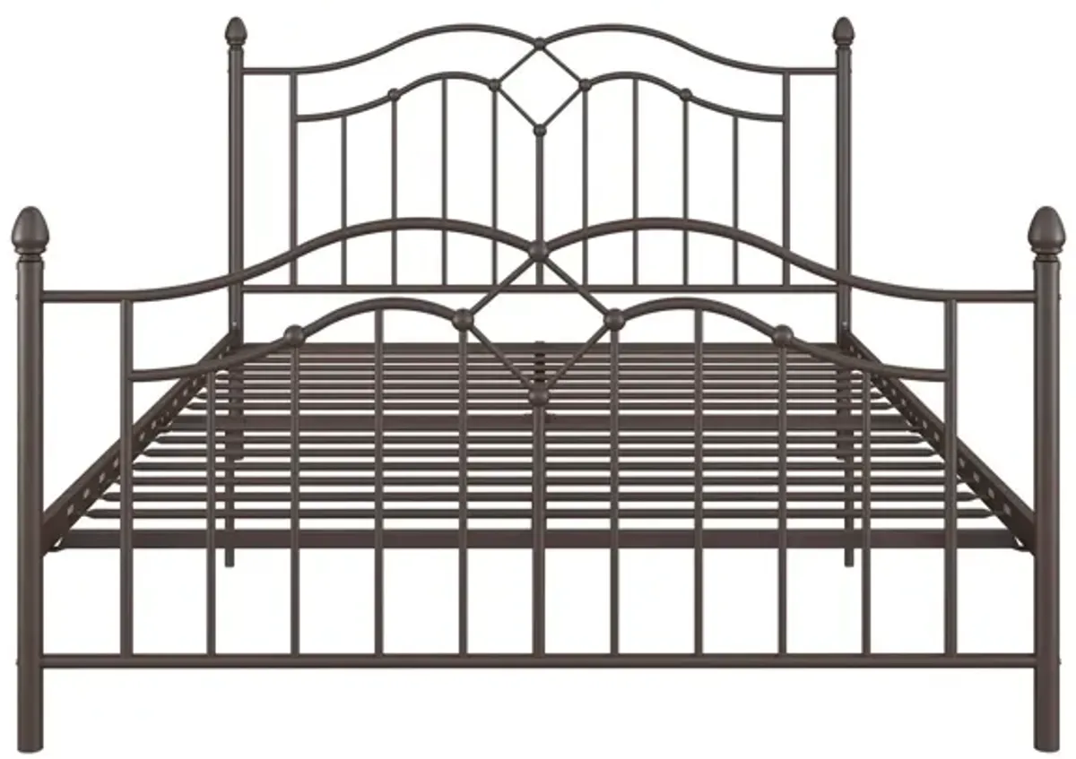 Tokyo Metal Bed with Headboard, Footboard and Metal Slats