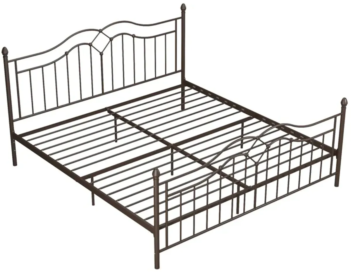 Tokyo Metal Bed with Headboard, Footboard and Metal Slats