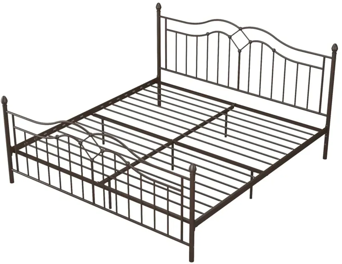 Tokyo Metal Bed with Headboard, Footboard and Metal Slats