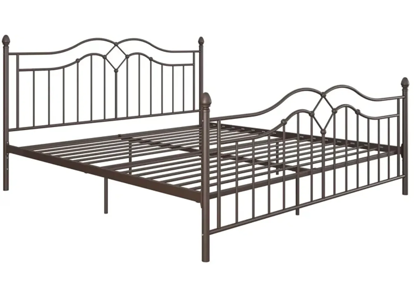 Tokyo Metal Bed with Headboard, Footboard and Metal Slats