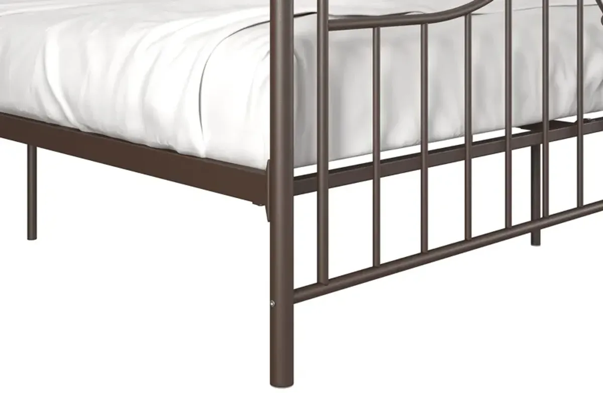 Tokyo Metal Bed with Headboard, Footboard and Metal Slats