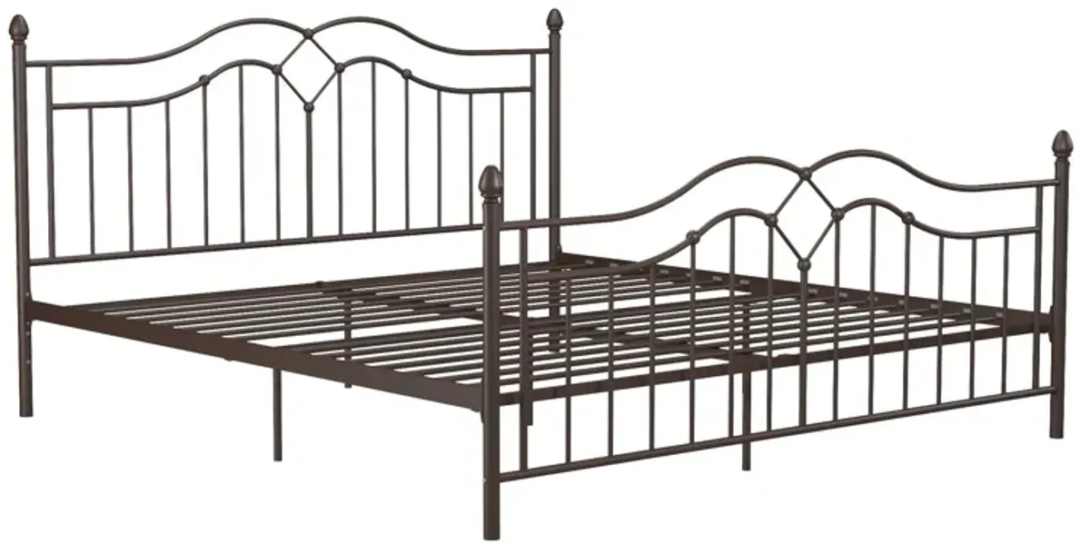 Tokyo Metal Bed with Headboard, Footboard and Metal Slats