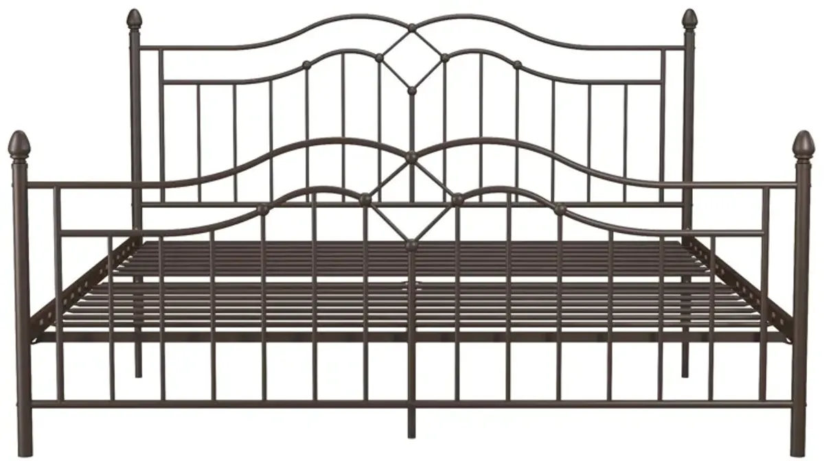 Tokyo Metal Bed with Headboard, Footboard and Metal Slats