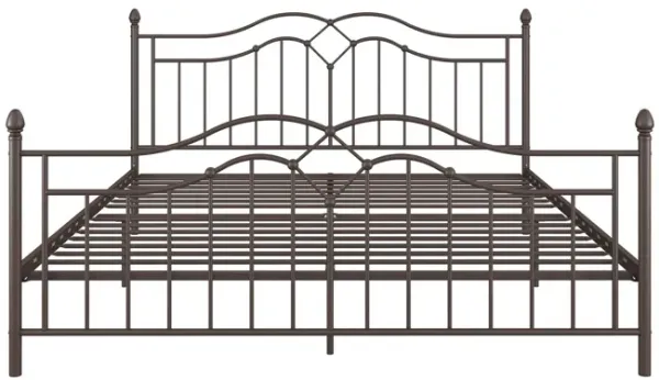 Tokyo Metal Bed with Headboard, Footboard and Metal Slats