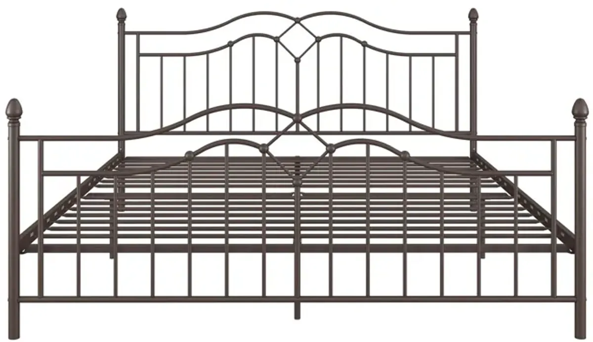 Tokyo Metal Bed with Headboard, Footboard and Metal Slats