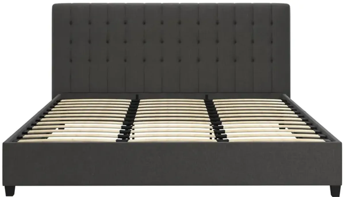 Emily Tufted Upholstered Bed with Wooden slats and Frame