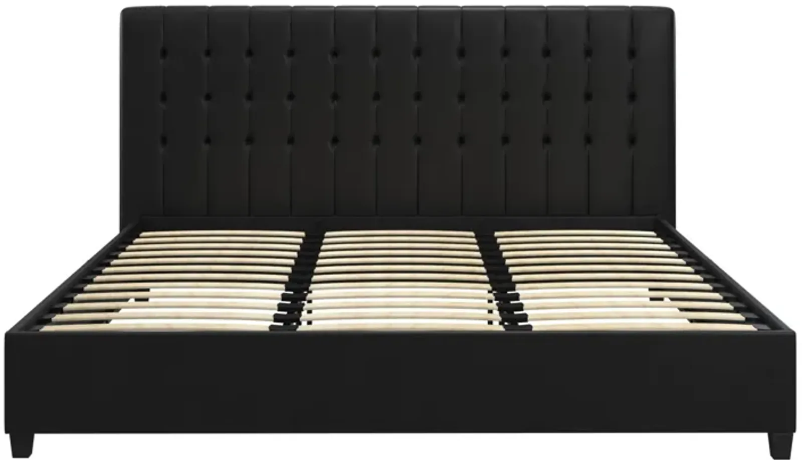 Emily Tufted Upholstered Bed with Wooden slats and Frame