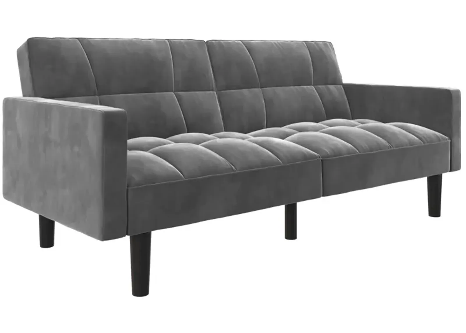 Harper Convertible Upholstered Futon with Wide Track Arms