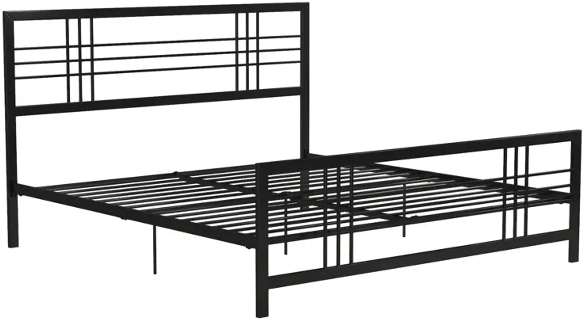 Burbank Metal Frame Bed with Adjustable Heights for Under Bed Storage