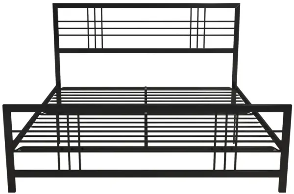 Burbank Metal Frame Bed with Adjustable Heights for Under Bed Storage