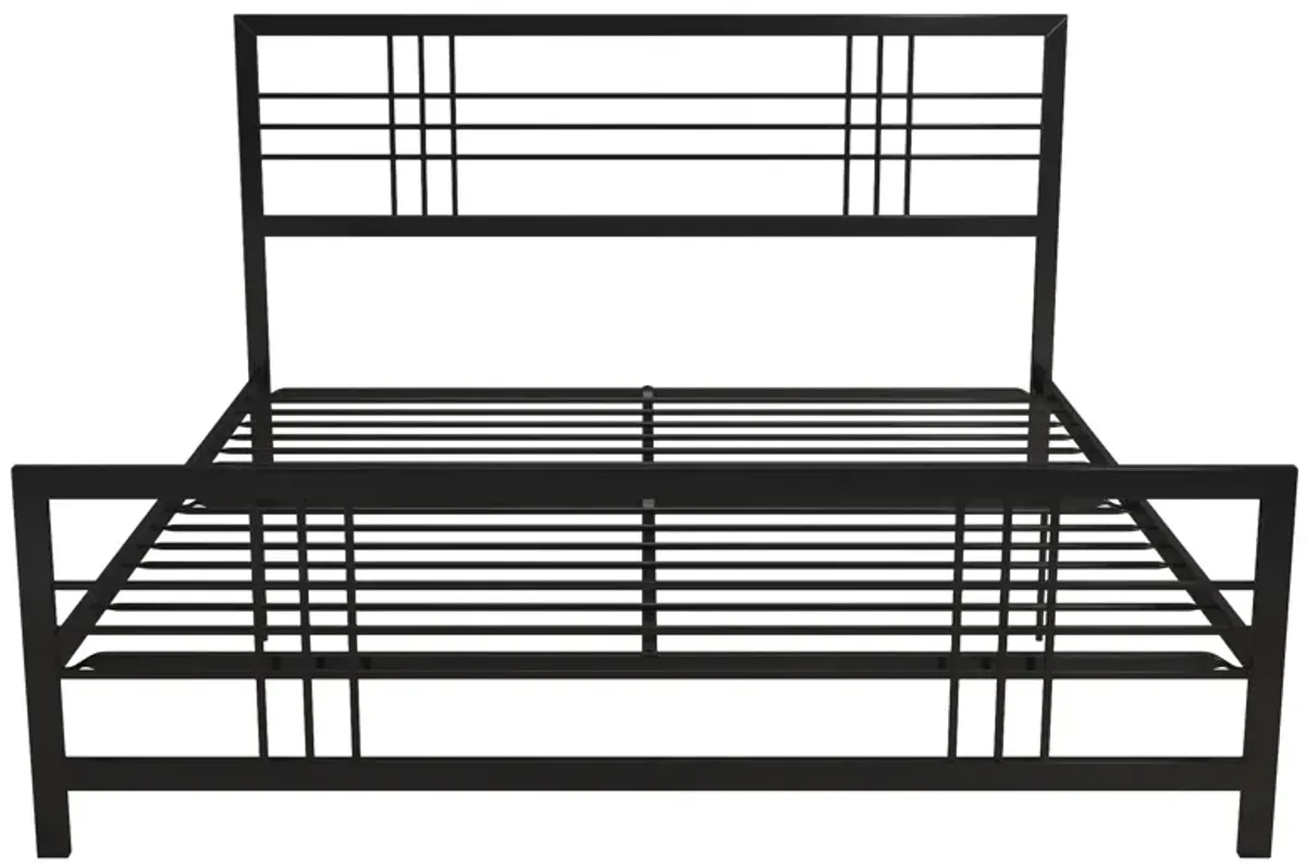 Burbank Metal Frame Bed with Adjustable Heights for Under Bed Storage