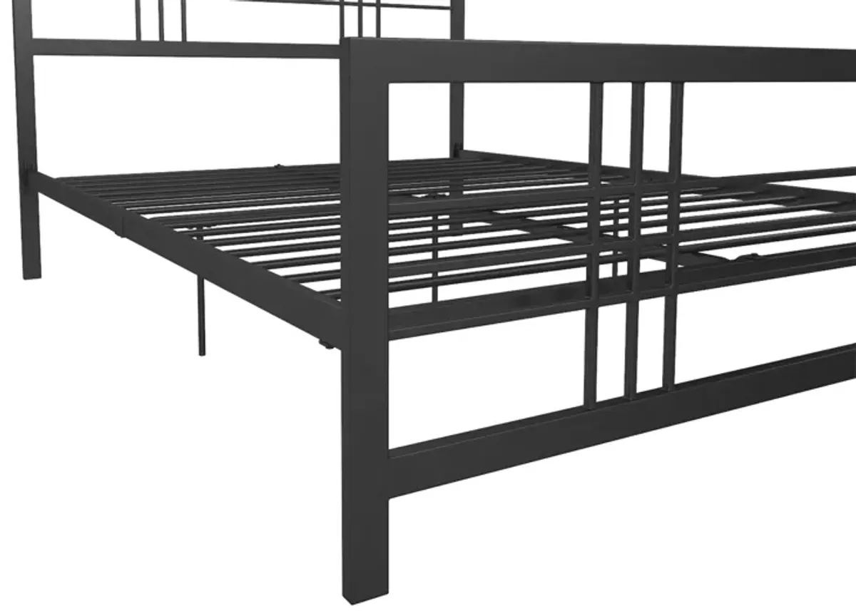 Burbank Metal Frame Bed with Adjustable Heights for Under Bed Storage