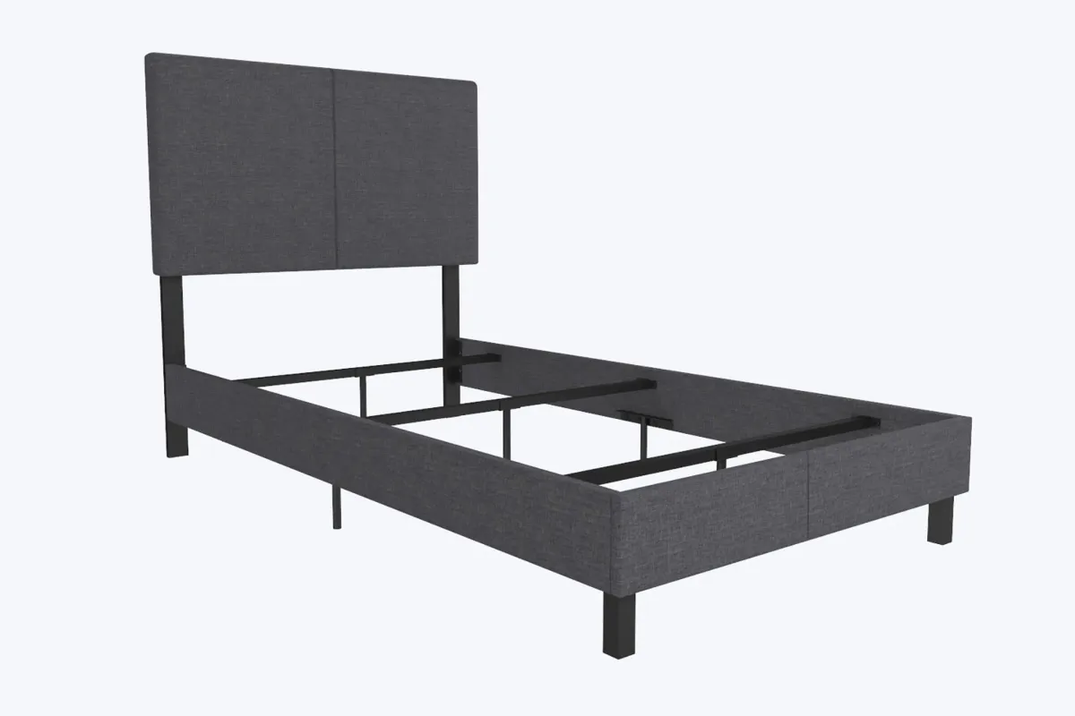 Janford Upholstered Bed with Sturdy Wood and Metal Frame