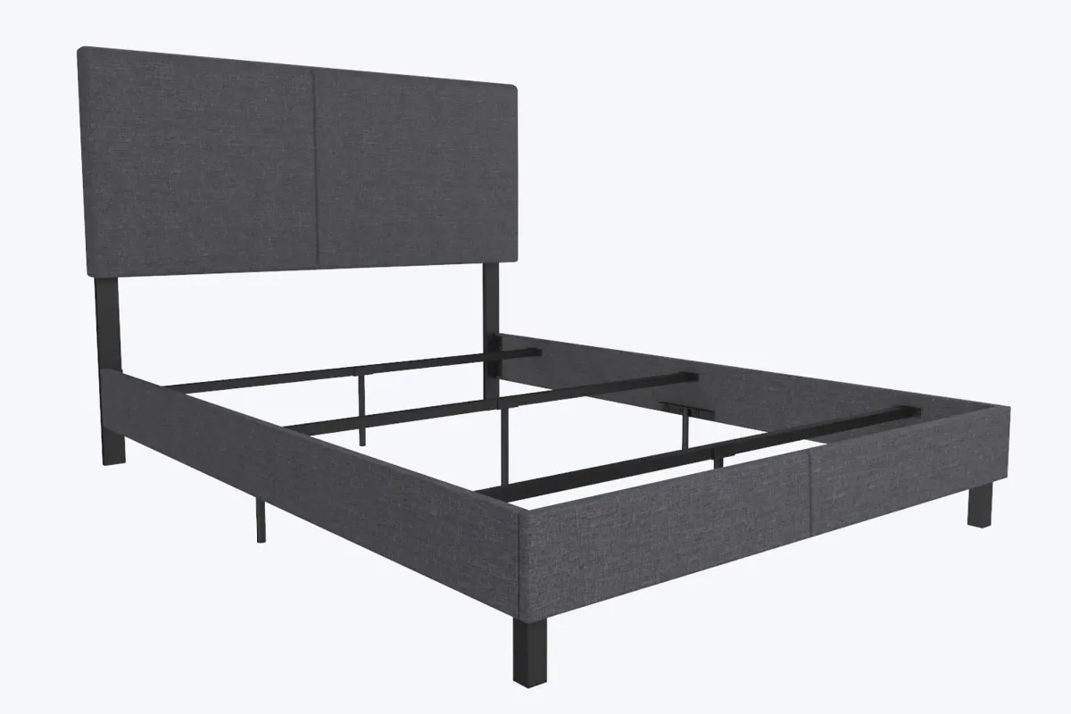 Janford Upholstered Bed with Sturdy Wood and Metal Frame