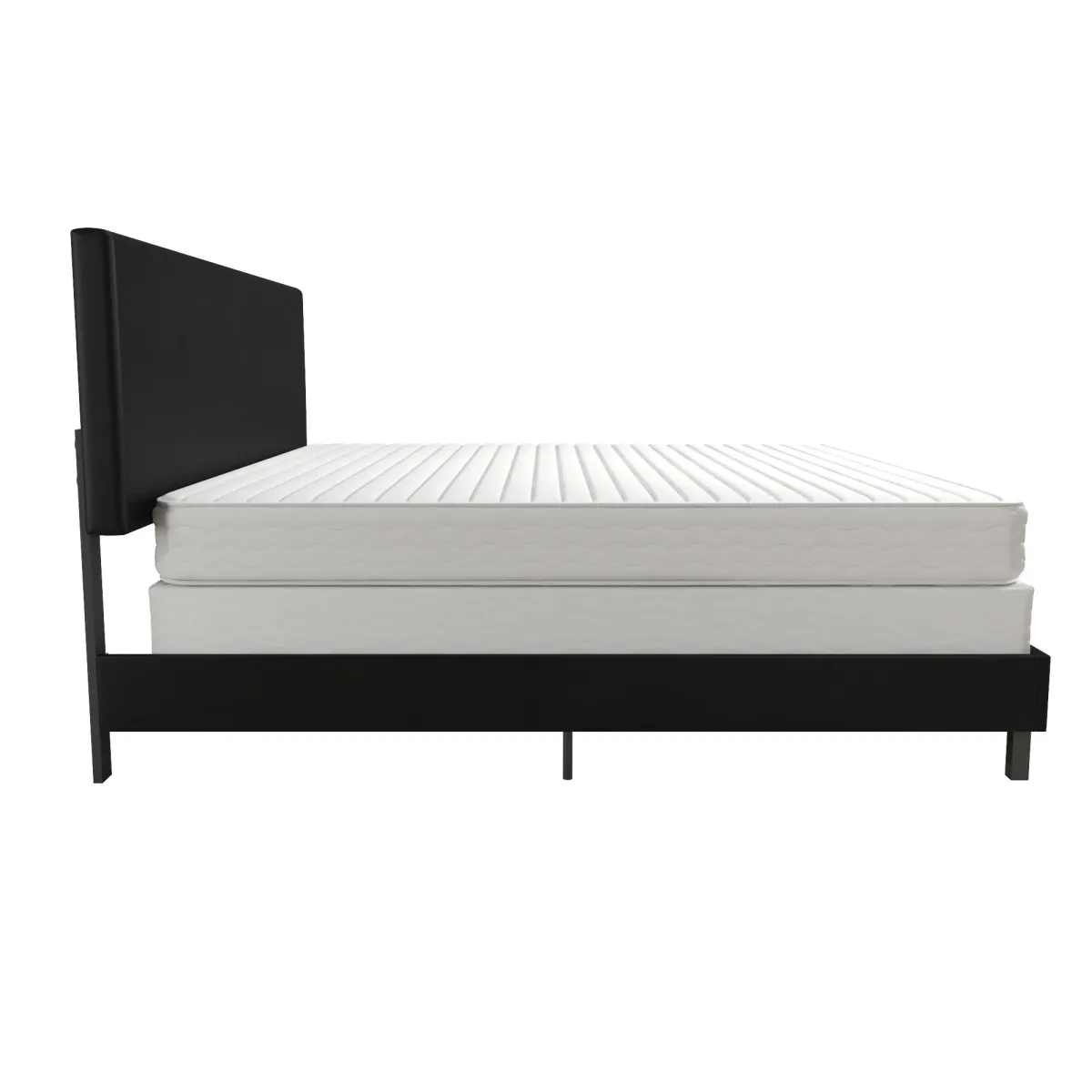 Janford Upholstered Bed with Sturdy Wood and Metal Frame