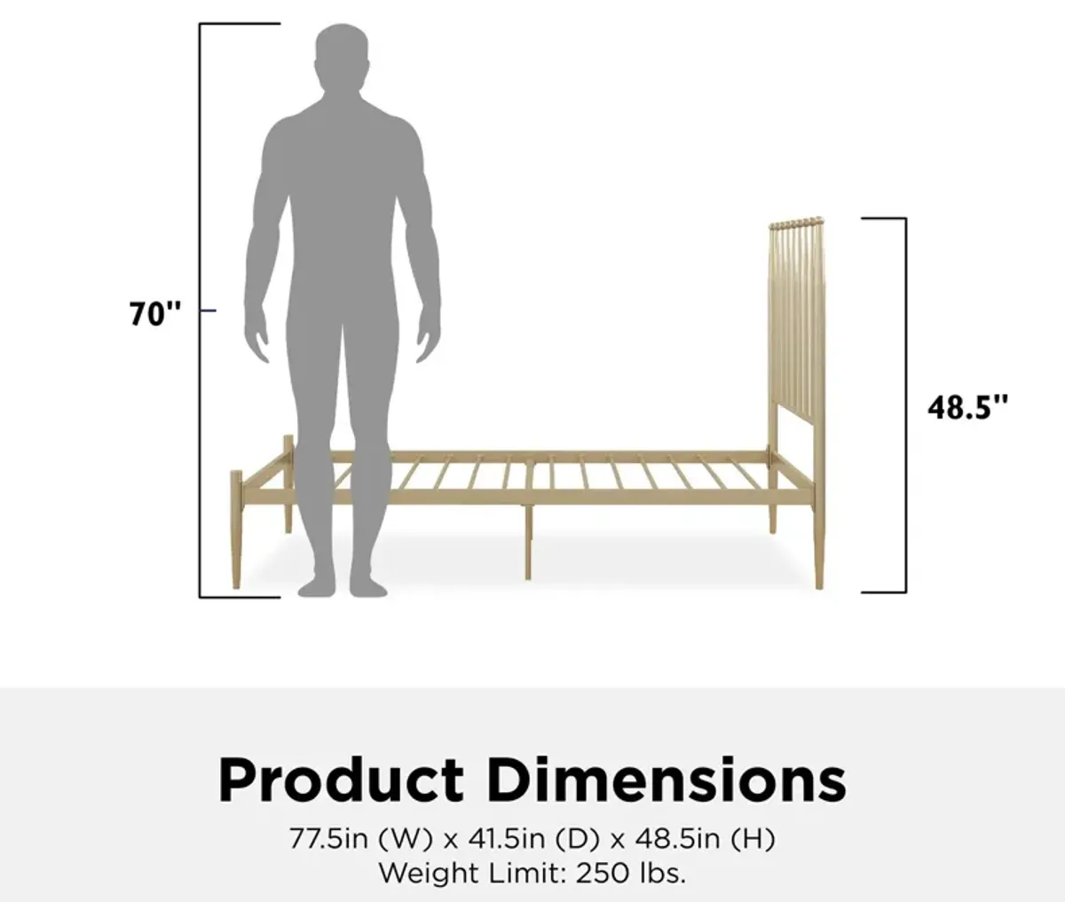 Giulia Modern Metal Platform Bed with Headboard and Underbed Clearance