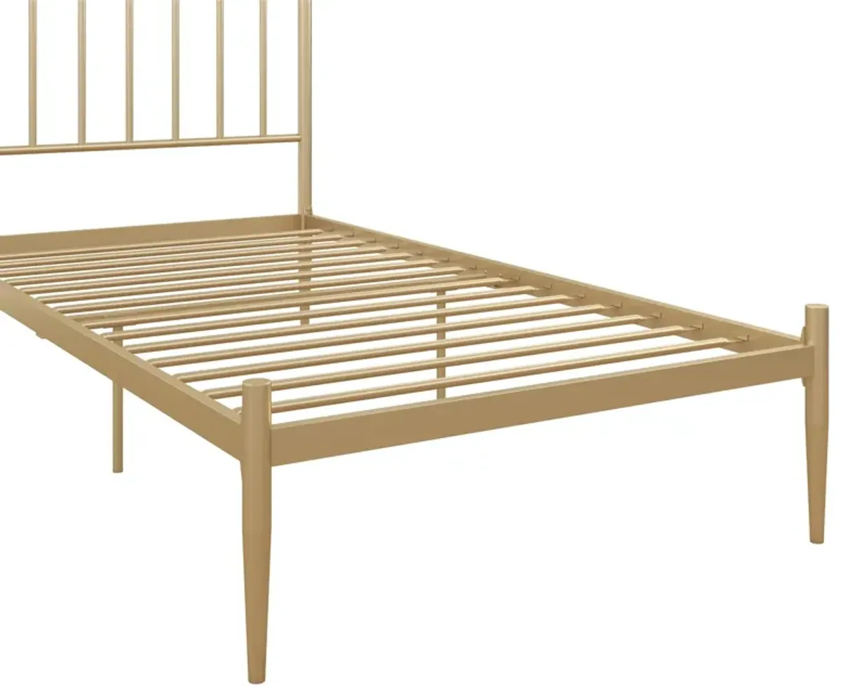 Giulia Modern Metal Platform Bed with Headboard and Underbed Clearance